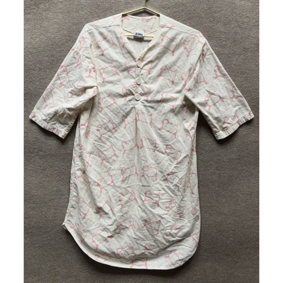 michigan rag co Other - Michigan Rag Co Cotton Nightgown Womens Sleepwear‎ Off White Sheep Print S/M VTG